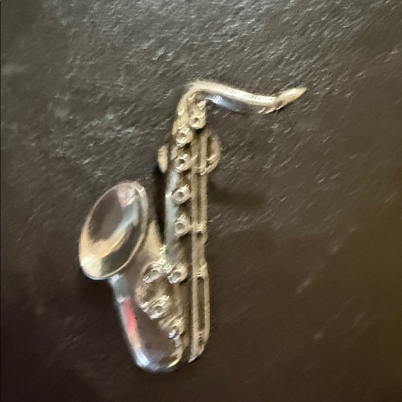 Vintage Yves Saint Laurent Silver Saxophone Brooch With Pouch - Picture 6 of 8